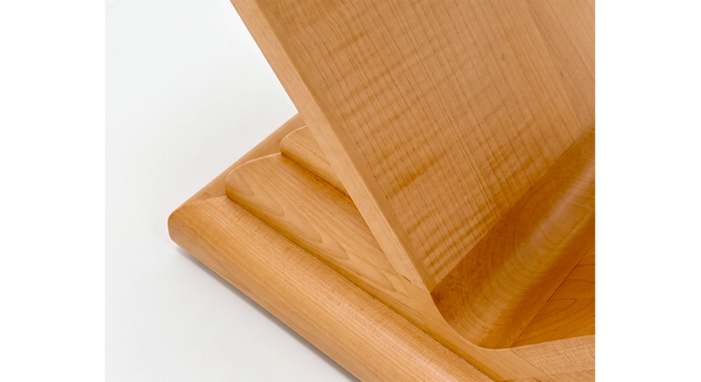 Console art déco double tiroirs bois teinte naturelle