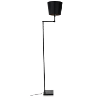 Lampadaire salon articulé noir abat jour noir intérieur doré Lampadaire salon articulé noir abat jour noir intérieur doré
