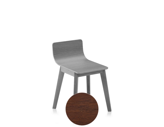 Tabouret en chêne H45 cm bois teinte marron foncé