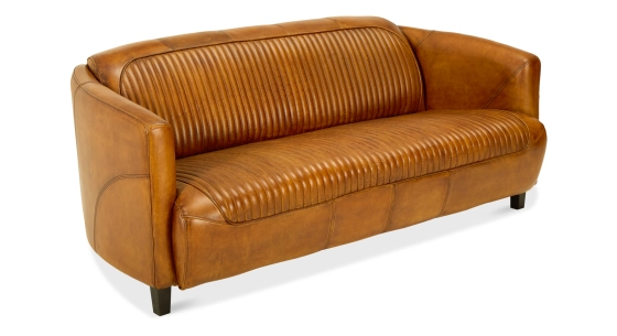 Canapé club cuir 3 places cognac
