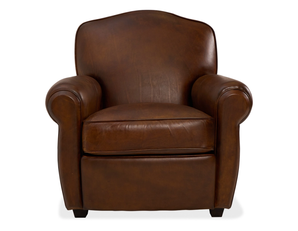 Fauteuil club cuir marron vintage Fauteuil club cuir marron vintage