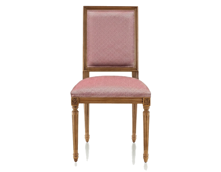 Chaise ancienne style Louis XVI bois teinte ancienne et tissu chevron bordeaux