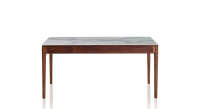 Table extensible en noyer et céramique 6 à 10 personnes allonges céramique avec bois teinte naturelle et plateau et allonges céramique effet marbre blanc 140x90 cm Table extensible en noyer et céramique 6 à 10 personnes allonges céramique avec bois teinte naturelle et plateau et allonges céramique effet marbre blanc 140x90 cm