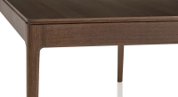 Extendable oak table for 8 to 12 people with dark brown stained wood top and extensions 160x100 cm Extendable oak table for 8 to 12 people with dark brown stained wood top and extensions 160x100 cm