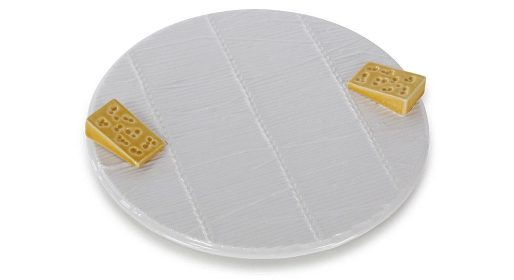 Tabla para quesos de loza blanca