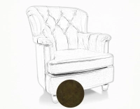 Fauteuil Chesterfield cuir vert olive moyen dossier Fauteuil Chesterfield cuir vert olive moyen dossier