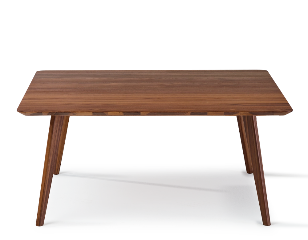 Table basse carré en noyer plateau bois F3 teinte naturelle 100x100x40 cm