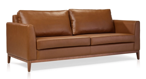 3 seater designer sofa hazelnut leather