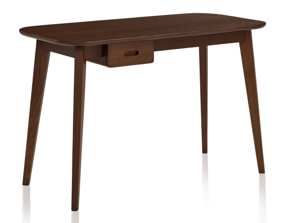 Bureau scandinave en chêne teinte marron foncé L150 cm