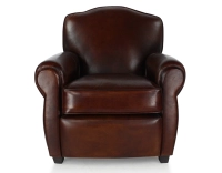 Fauteuil club cuir marron soutenu Fauteuil club cuir marron soutenu