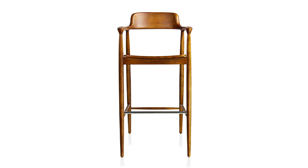 Tabouret de bar h80 cm bois teinte merisier