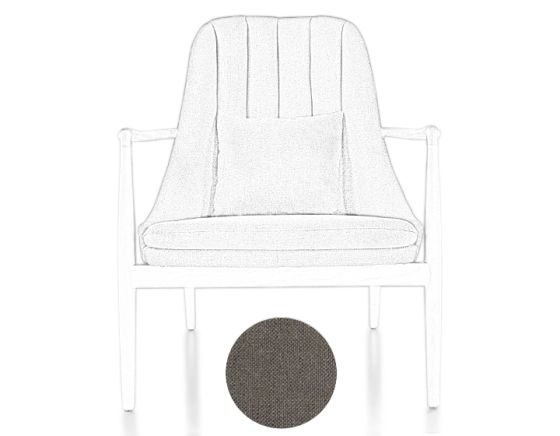 Fauteuil scandinave bois teinte naturelle et tissu gris clair