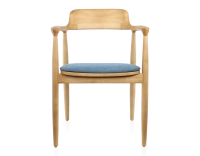 Scandinavian chair natural wood stain and denim fabric Scandinavian chair natural wood stain and denim fabric
