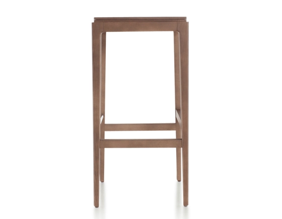 Tabouret de bar design H80 cm bois teinte noyer assise bois