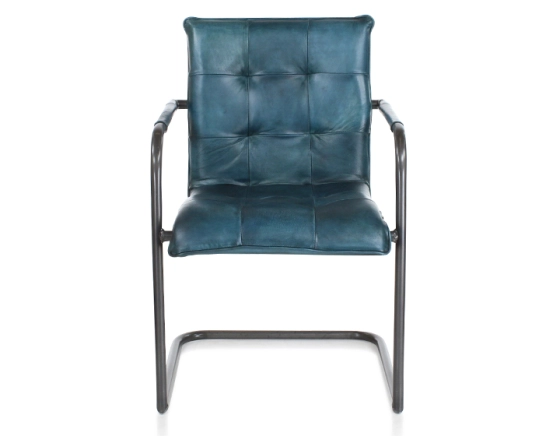 Fauteuil de bureau cuir bleu