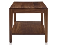 Table basse rectangulaire en noyer avec tablette teinte naturelle 100x50 cm Table basse rectangulaire en noyer avec tablette teinte naturelle 100x50 cm