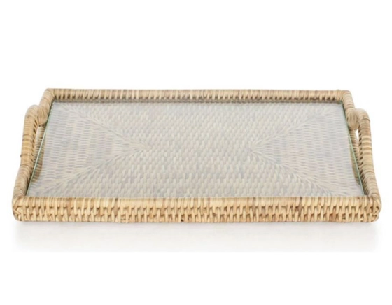 Plateau a fromage rectangulaire en rotin naturel petit modèle