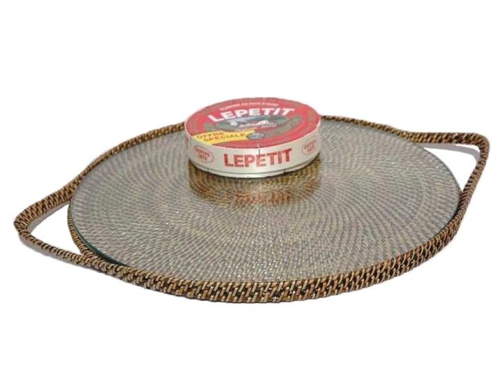 Plateau a fromage rond en fleur de rotin Plateau a fromage rond en fleur de rotin