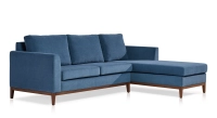 Canapé d'angle méridienne droite 5 places tissu bleu jean (3G - MD) Canapé d'angle méridienne droite 5 places tissu bleu jean (3G - MD)