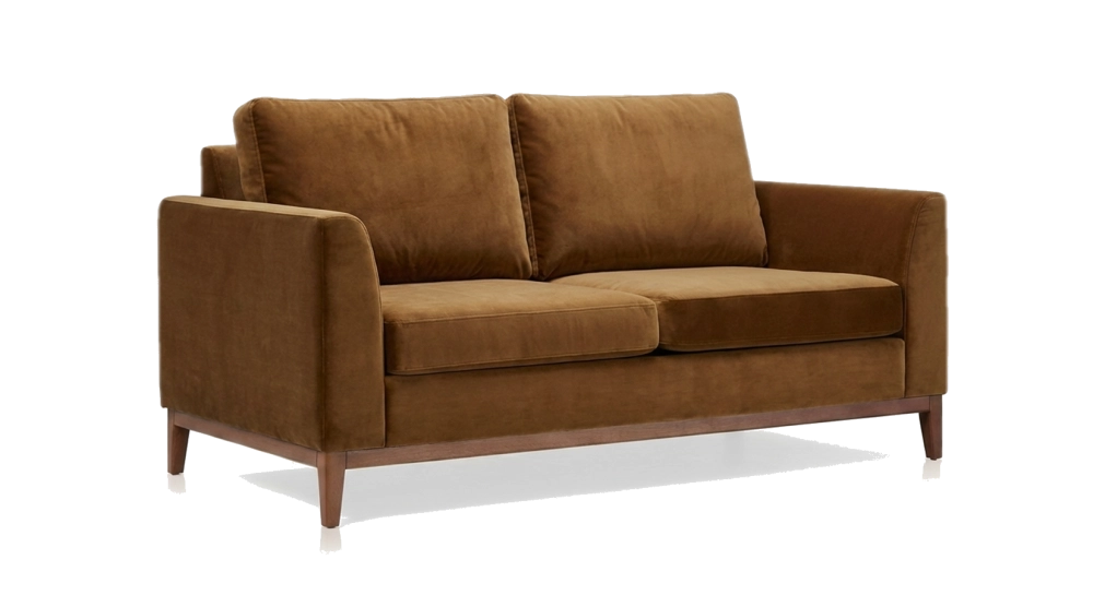 Canapé design 2 places tissu velours bronze