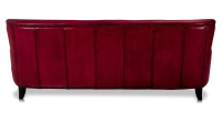Canapé club cuir 3 places rouge carmin accoudoirs cloutés Canapé club cuir 3 places rouge carmin accoudoirs cloutés