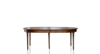 Table ronde Louis XVI extensible 4 à 14 personnes bois teinte ancienne avec 5 allonges 110x120cm Table ronde Louis XVI extensible 4 à 14 personnes bois teinte ancienne avec 5 allonges 110x120cm