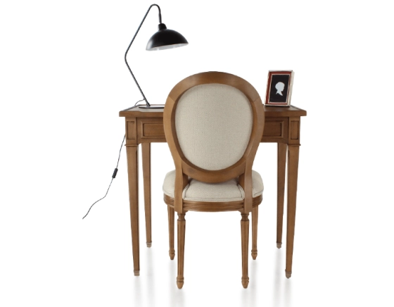 Bureau ancien style directoire plateau bois L80 cm