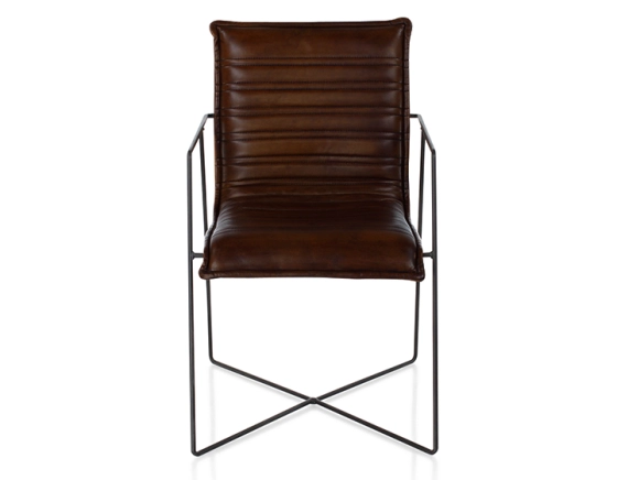 Fauteuil de bureau cuir marron soutenu