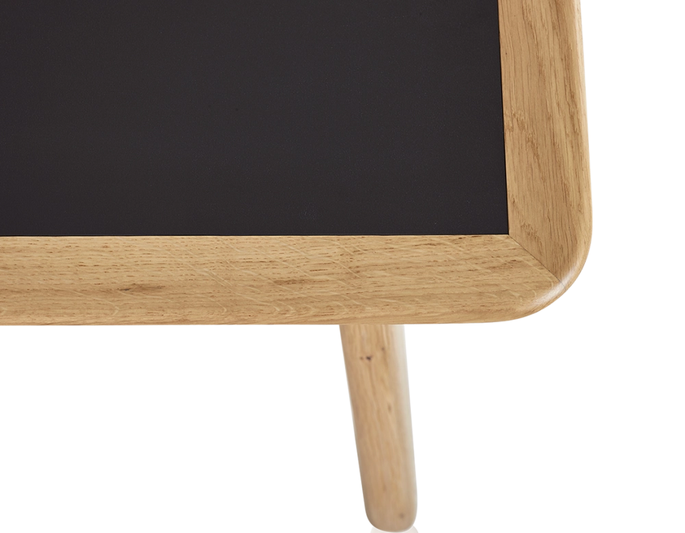 Table basse rectangulaire en chêne et céramique avec bois teinte naturelle plateau céramique noir unie 100x50 cm Table basse rectangulaire en chêne et céramique avec bois teinte naturelle plateau céramique noir unie 100x50 cm