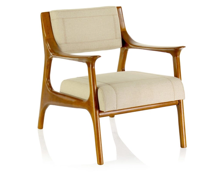 Fauteuil scandinave tissu beige Fauteuil scandinave tissu beige