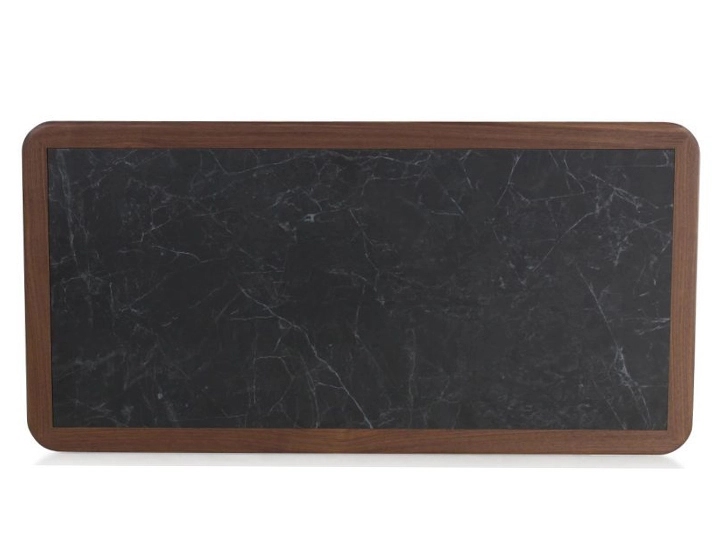 Table basse rectangulaire en noyer et céramique bois teinte naturelle plateau céramique effet ardoise 100x50 cm Table basse rectangulaire en noyer et céramique bois teinte naturelle plateau céramique effet ardoise 100x50 cm