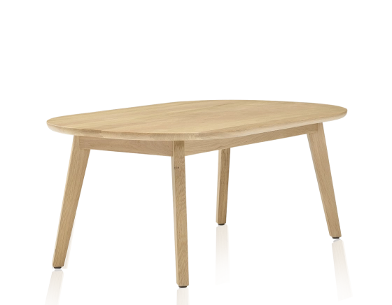 Table basse ovale en chêne teinte naturelle 100x60 cm