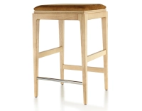 Tabouret de bar design H60 cm bois teinte naturelle assise tissu velours bronze Tabouret de bar design H60 cm bois teinte naturelle assise tissu velours bronze