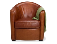 Fauteuil club cuir marron clair Fauteuil club cuir marron clair