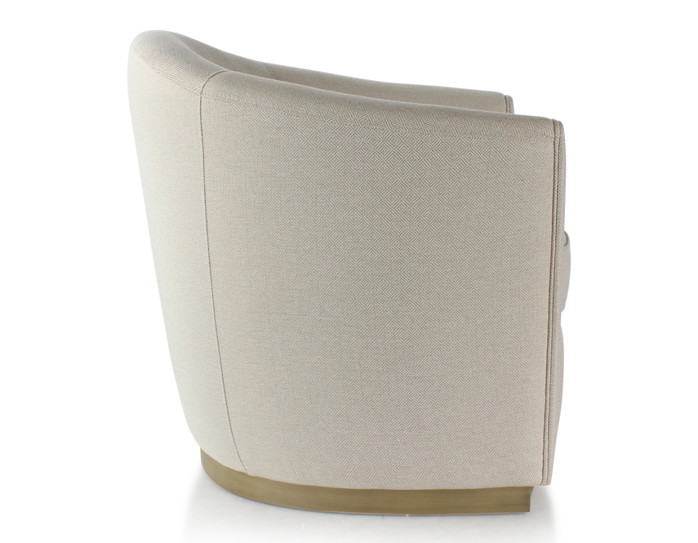 Club armchair fabric beige chevron fabric, brass-effect wooden base Club armchair fabric beige chevron fabric, brass-effect wooden base