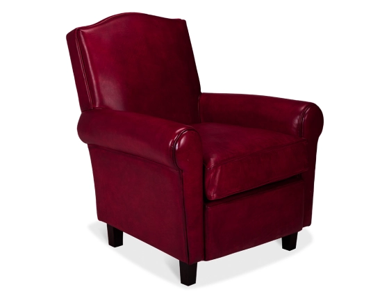 Fauteuil club cuir rouge carmin