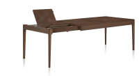 Table extensible en chêne et céramique 6 à 10 personnes allonges céramique avec bois teinte marron foncé et plateau et allonges céramique brun oxydé 140x90 cm Table extensible en chêne et céramique 6 à 10 personnes allonges céramique avec bois teinte marron foncé et plateau et allonges céramique brun oxydé 140x90 cm