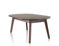 Table basse ovale en chêne et céramique avec bois teinte marron foncé plateau céramique brun oxydé 100x60 cm Table basse ovale en chêne et céramique avec bois teinte marron foncé plateau céramique brun oxydé 100x60 cm