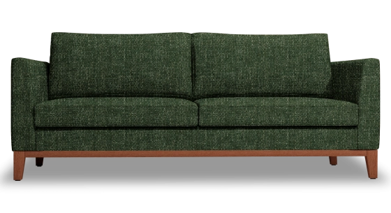 Canapé design 3 places tissu chiné vert