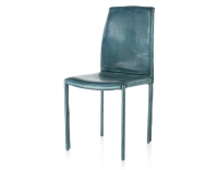 Chaise vintage cuir bleu Chaise vintage cuir bleu