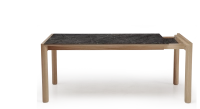 Table extensible 8 à 12 personnes en chêne et céramique allonges céramique bois teinte naturelle et céramique effet marbre gris 160x100 cm Table extensible 8 à 12 personnes en chêne et céramique allonges céramique bois teinte naturelle et céramique effet marbre gris 160x100 cm