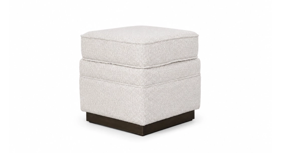 Terracotta velvet fabric pouf