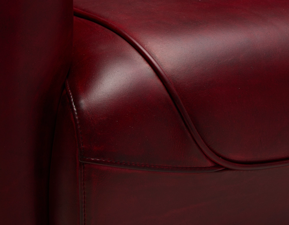 Leather club armchair carmine red Leather club armchair carmine red