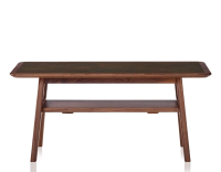 Table basse rectangulaire en noyer et céramique bois teinte naturelle plateau céramique brun oxydé 100x50 cm Table basse rectangulaire en noyer et céramique bois teinte naturelle plateau céramique brun oxydé 100x50 cm