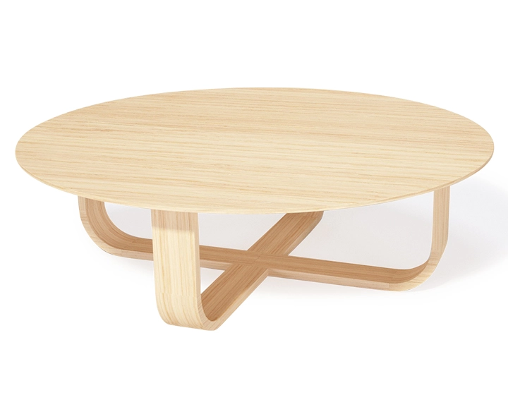 Round oak coffee table natural tint 100 cm Round oak coffee table natural tint 100 cm