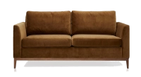 Canapé design 2,5 places tissu velours bronze