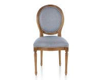 Chaise ancienne style Louis XVI bois teinte ancienne et tissu chevron bleu Chaise ancienne style Louis XVI bois teinte ancienne et tissu chevron bleu