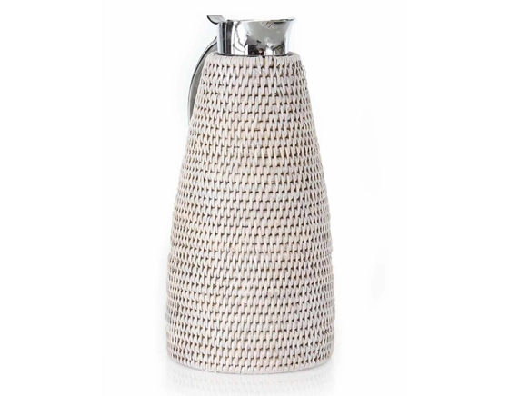 White rattan thermos 1 litre
