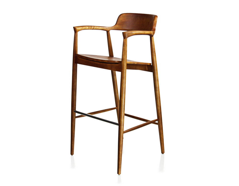 Bar stool h80 cm cherry-stained wood Bar stool h80 cm cherry-stained wood