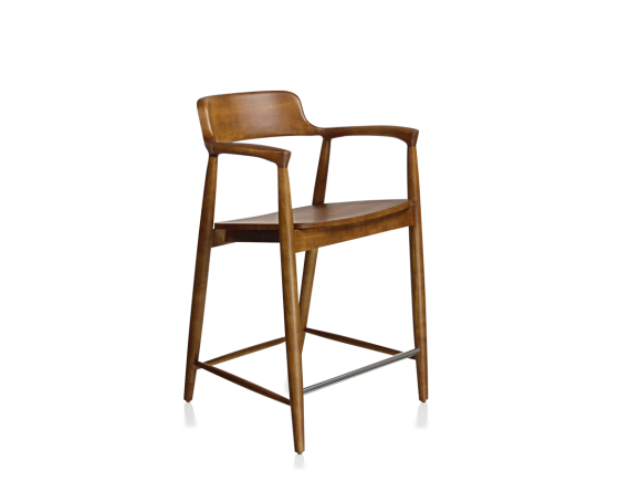 Bar stool H60 cm cherry-stained wood